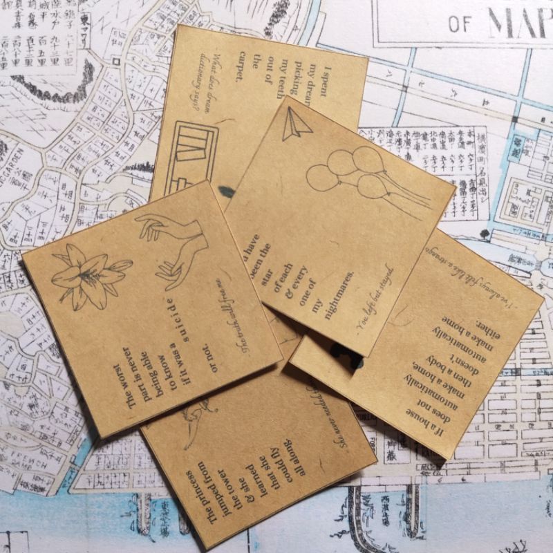

24 poetry craft paper mini for journal or scrapbook