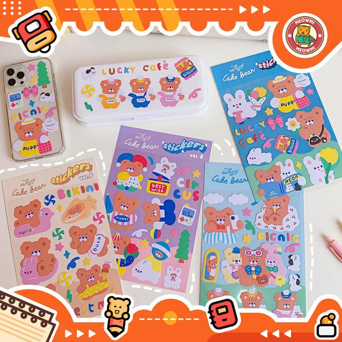 

~^~^~^] Sticker Motif Beruang Cake Bear Milk Joy Deco STK0027