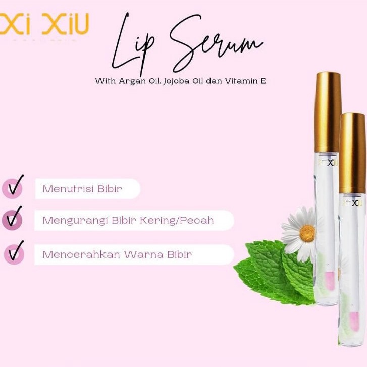 XI XIU Lip Glow Serum| Moisturizing Glossy Pink Natural | Lip Mask Original BPOM