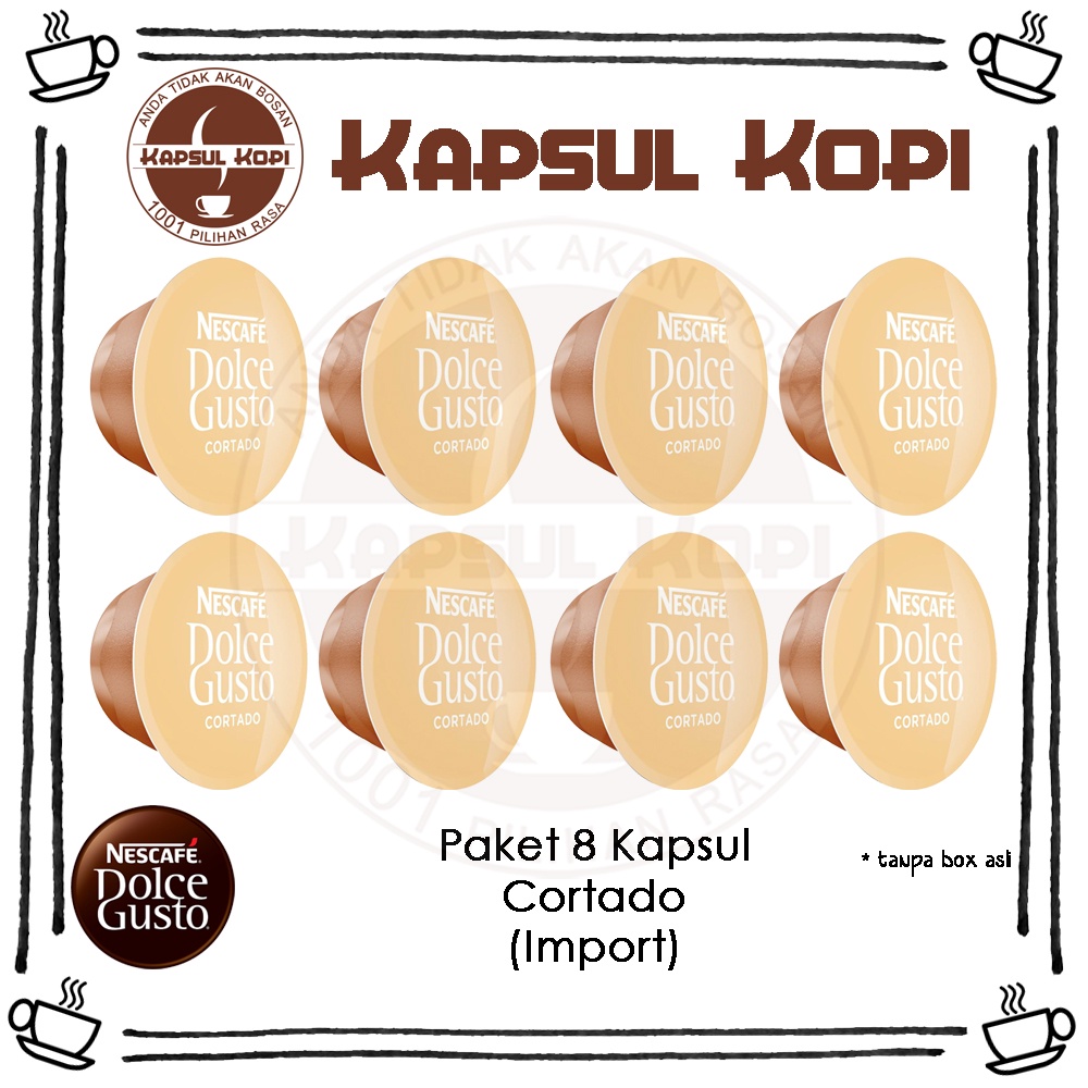 

Paket 8 KapsulKopi Cortado Espresso Macchiato Nescafe Dolce Gusto Impor