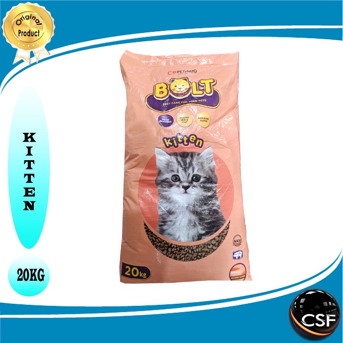 Makanan Kucing kering murah BOLT Kitten salmon 20kg(EKSPEDISI)