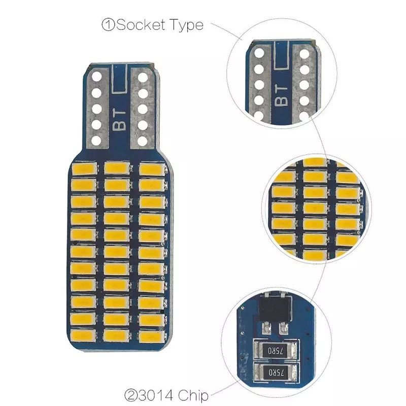 LED Plafon Kabin T10 Canbus 33smd festoon bagasi