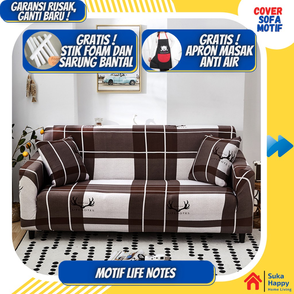 COVER SOFA SUDUT ELASTIS MOTIF POLOS SARUNG SOFA 1 SEATER SOFA SIKU L SHAPED 2 3 4 seater RUANG TAMU