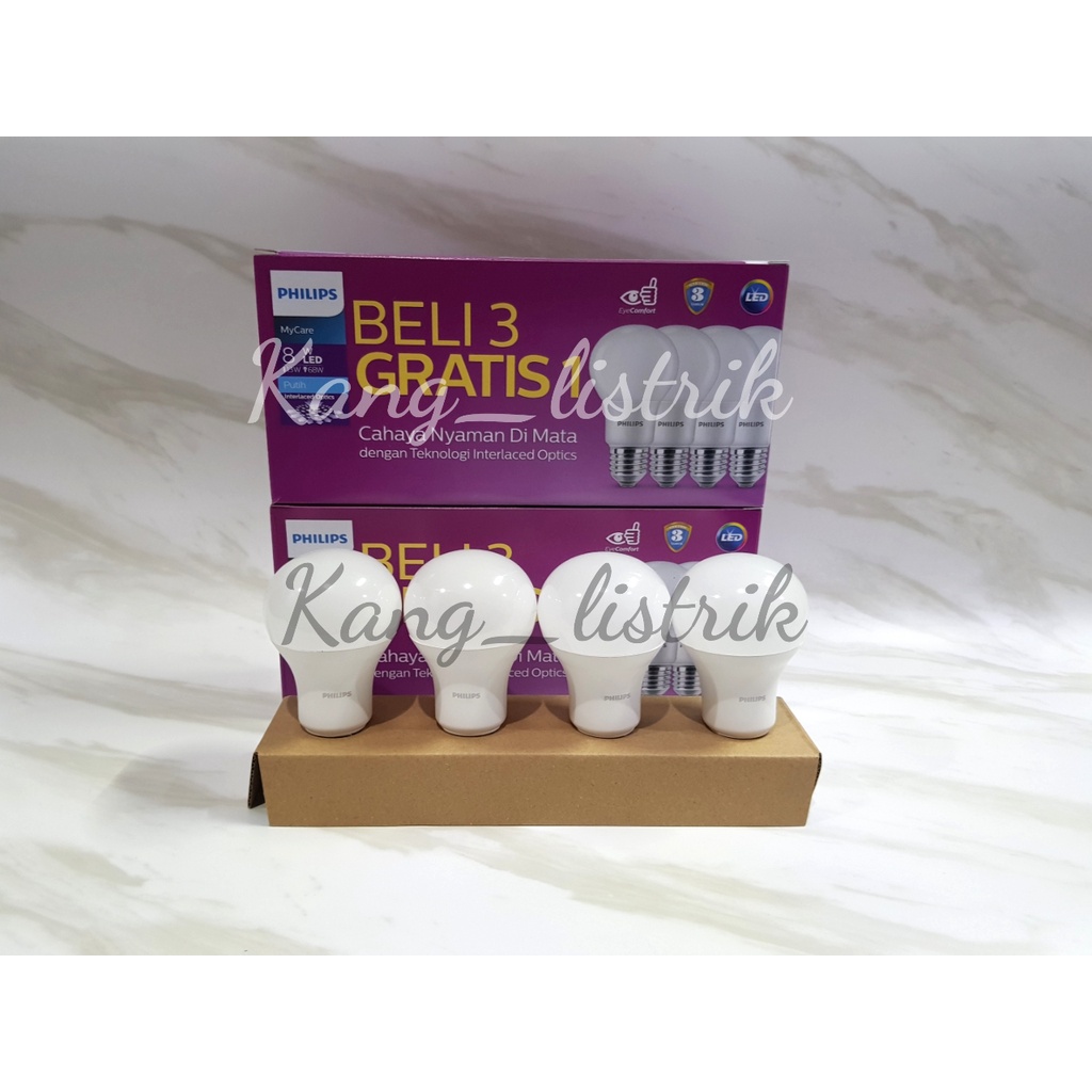 Lampu LED Paket PHILIPS 8 Watt Mycare Multipack