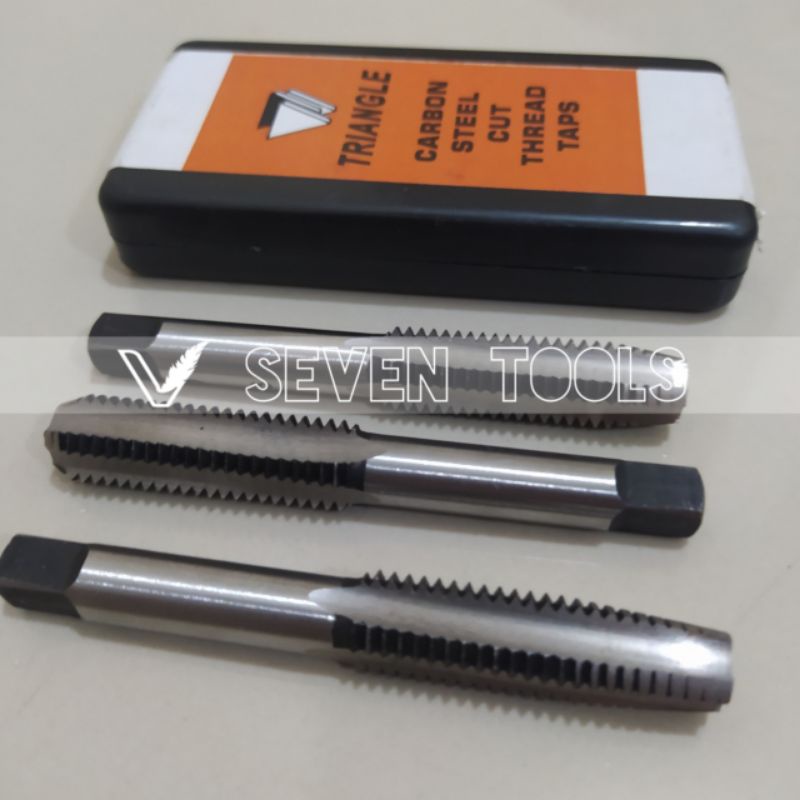 Hand tap M12 mata bor ulir drat baut TRIANGLE set 3 pcs Mata bor / mata hand tap