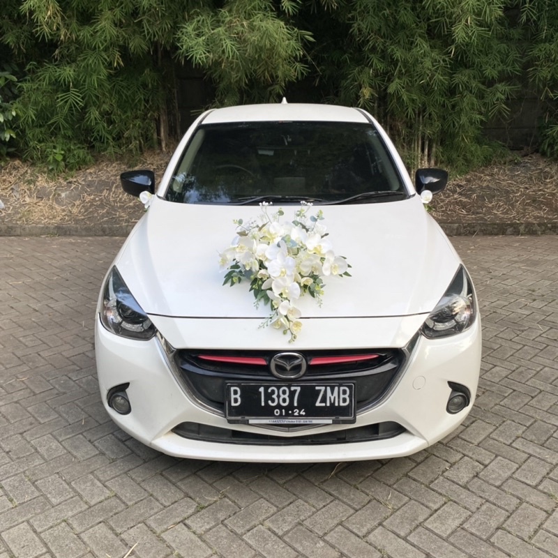 Bunga dekorasi mobil pengantin wedding car anggrek premium mewah murah