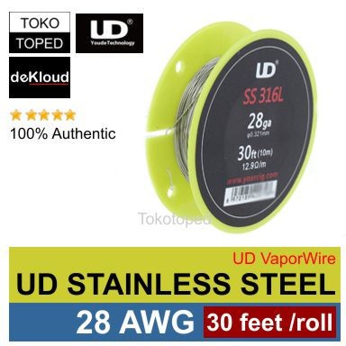 Authentic UD Stainless Steel Wire 28 AWG | 0.3mm | vaporizer vapor rda