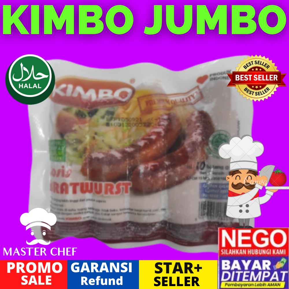 

KIMBO SOSIS SAPI BRATWURST isi 10 500gr 500 GRAM FROZEN FOOD MAKANAN BEKU ANAK 2 3 TAHUN SEHAT MURAH