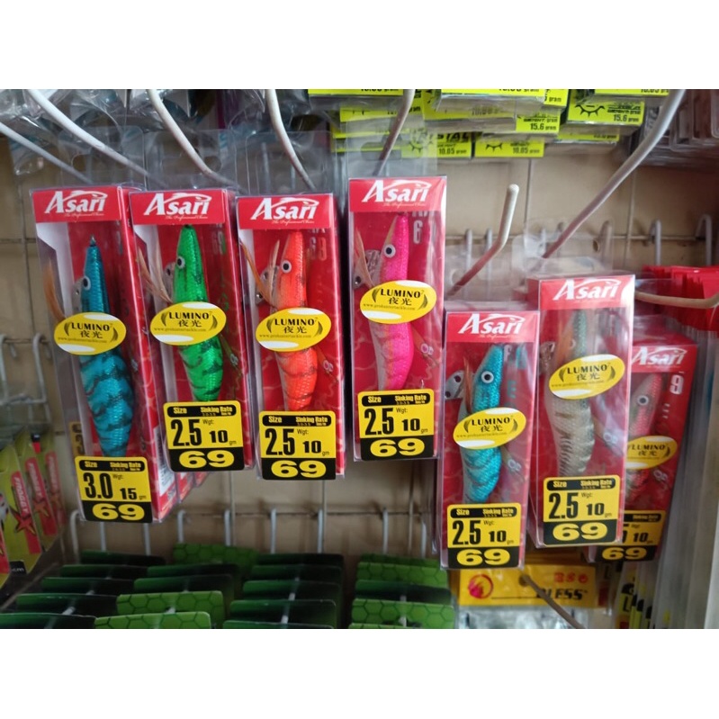 Lure Umpan Egi Squid Jig Asari 69 Baju Luminous Udang Umpan Cumi Glow in the Dark Size 2.5 3.0 3.5