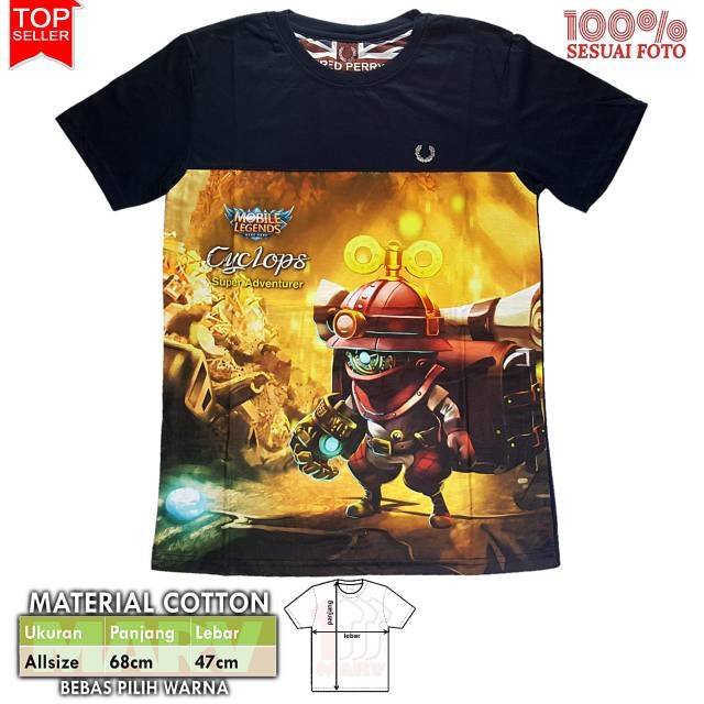 Kaos 3D Full Print Thailand Cotton Combed 30s Baju Cowok Pakaian Distro New Mobile Legends Cyclops
