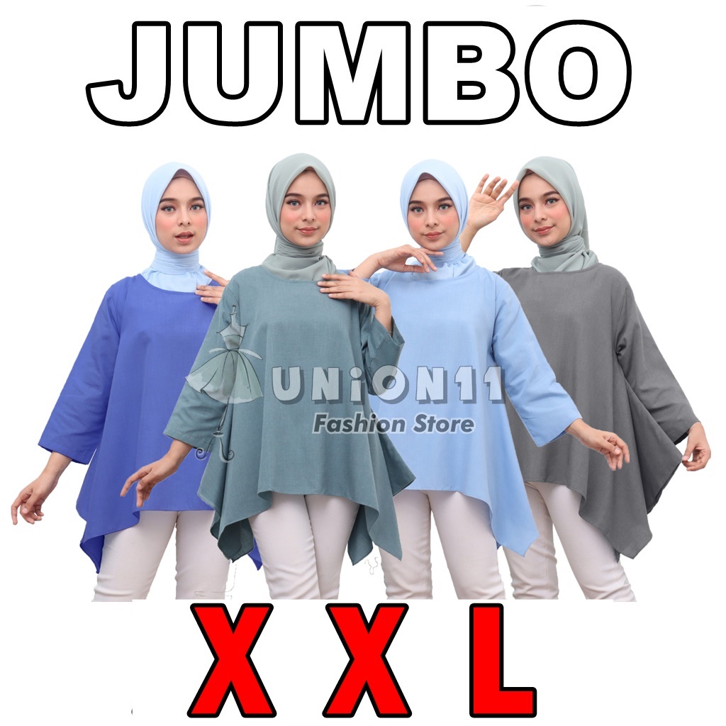 UNION11 - ATASAN JUMBO WANITA LD 110 / BLOUSE WANITA JUMBO / ATASAN JUMBO XXXL WANITA / BAJU JUMBO WANITA