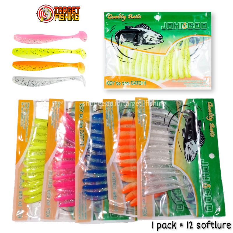 Softlure Slim Z 7cm isi 12pcs - Umpan Casting Soft Lure untuk Gabus Haruan