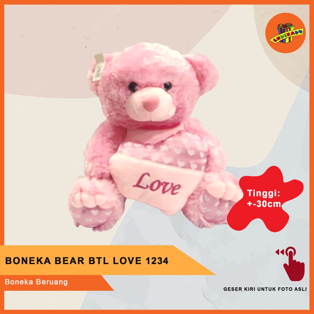 MAKASSAR! BONEKA BEAR BTL LOVE 1234 - Boneka Beruang