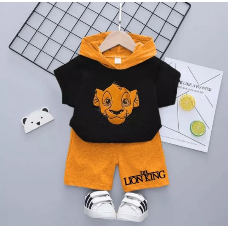 Set Hoodie | Setelan Hoodie Lion King Anak 1-5 Tahun| Setelan Terbaru Hoodie Anak Laki-laki Dan Perempuan Terlaris