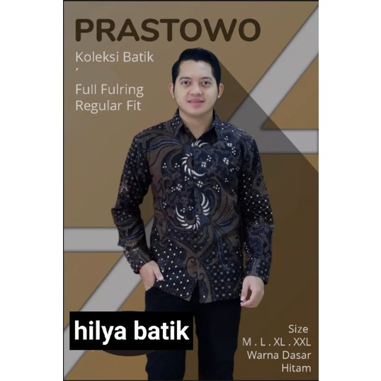 JAMALPURNOMO HITAM BATIK PRIA LENGAN PANJANG FULL FURING by Hilya batik