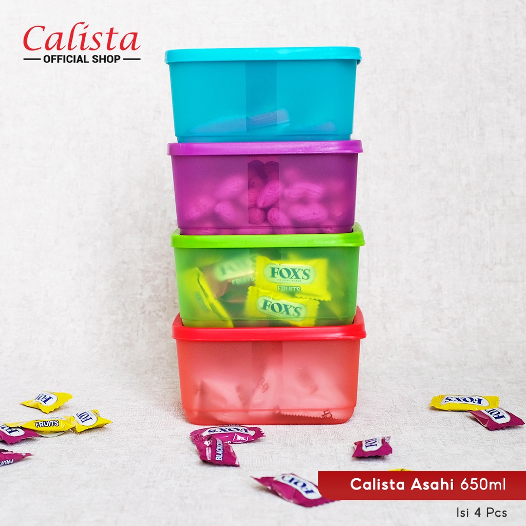 Calista Asahi Premium 650ml Toples Penyimpanan Makanan Set isi 4pcs