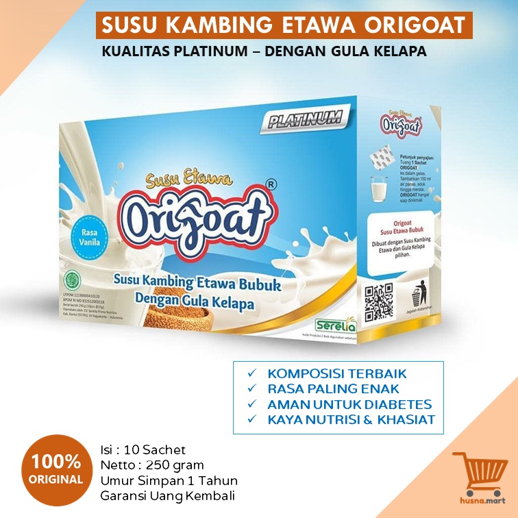 Susu Kambing Etawa Bubuk ORIGOAT Platinum Quality untuk Diabet Lambung Maag Pencernaan isi 10 sachet