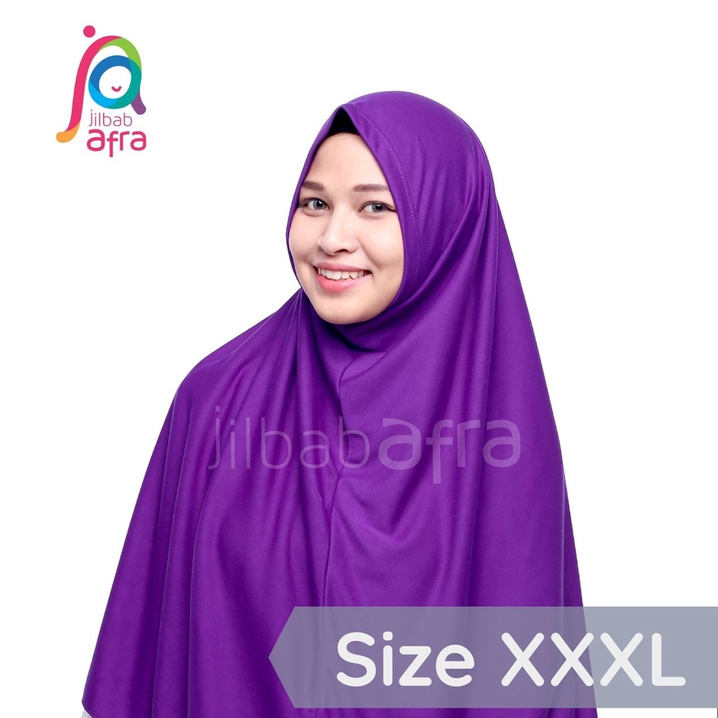 Jilbab Syifa Size XXXL - Bergo Syiria Non Pet Jilbab Afra (Arfa) - Hijab Instan Bahan Kaos, Adem, Lembut &amp; Nyaman