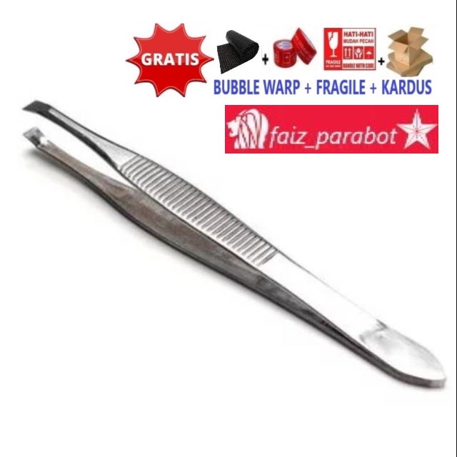 Pinset / Penjepit / Pencabut Bulu / Rambut / Alis Bahan Metal STAINLS