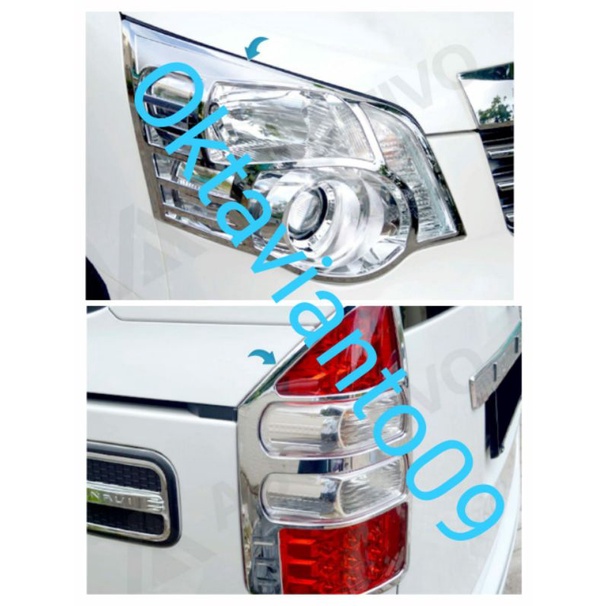 Paket garnish lampu depan belakang chrome NAV1 JSL