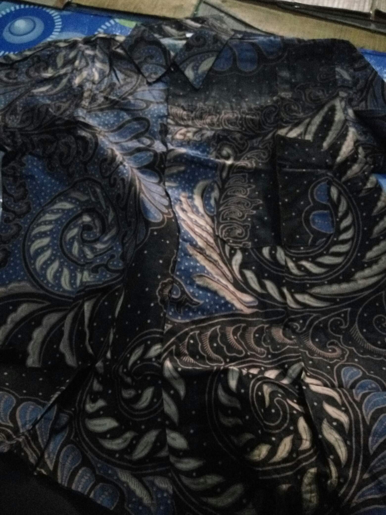 Batik Couple Keluarga Sania Ruffle Ori Ndoro Jowi Dnt Velvet Biru