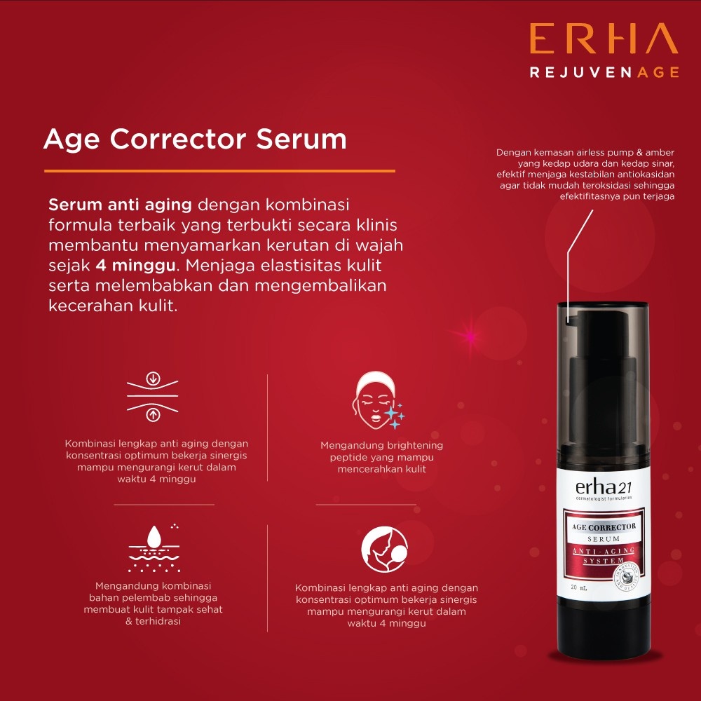 ERHA Age Corrector Serum 20 ml - Serum Anti Aging Wajah ~ ORIGINAL 100%