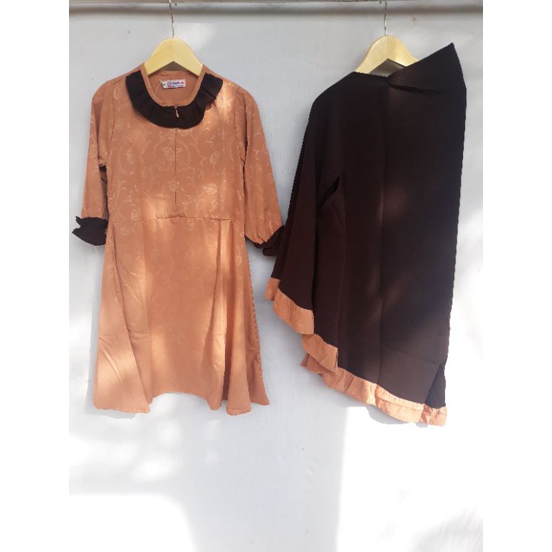 Set gamis anak wolfis emboss