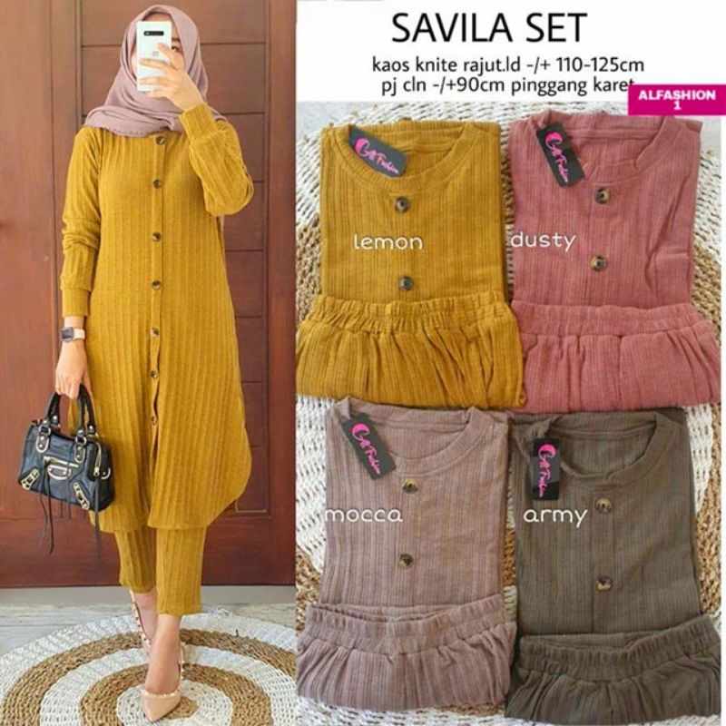 SETELAN SAVILA KAOS KNIT IMPORT