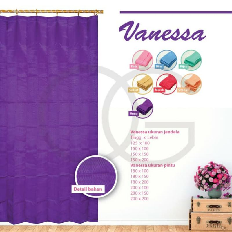 Gorden Plisket Vanessa Polos Ukuran 200x150 (Tinggi x Lebar)