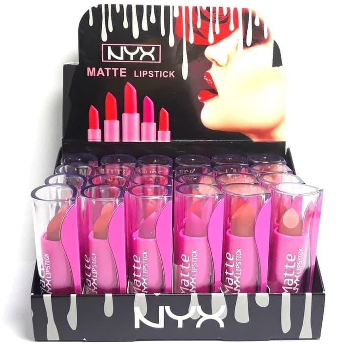 lipstik matte pink edition NYX paket isi 24 warna promo hemat