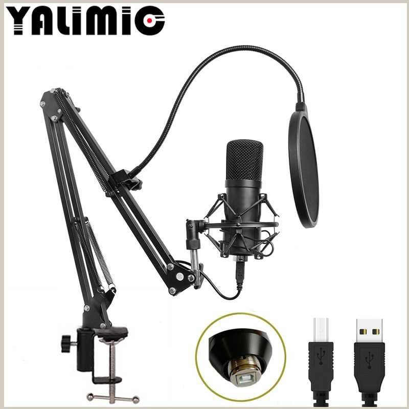 Mikrofon Yalimic Condenser Microphone+Scissor Arm Stand+Pop Filter BM-700