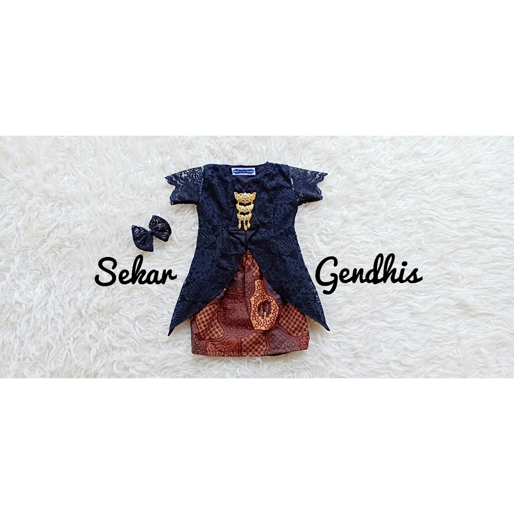 BAJUNIK SEKAR GENDIS WARNA HITAM (TANPA BROS)/ KEBAYA MODERN ANAK/ BAJU KEBAYA ANAK/ BAJU BROKAT/ BA