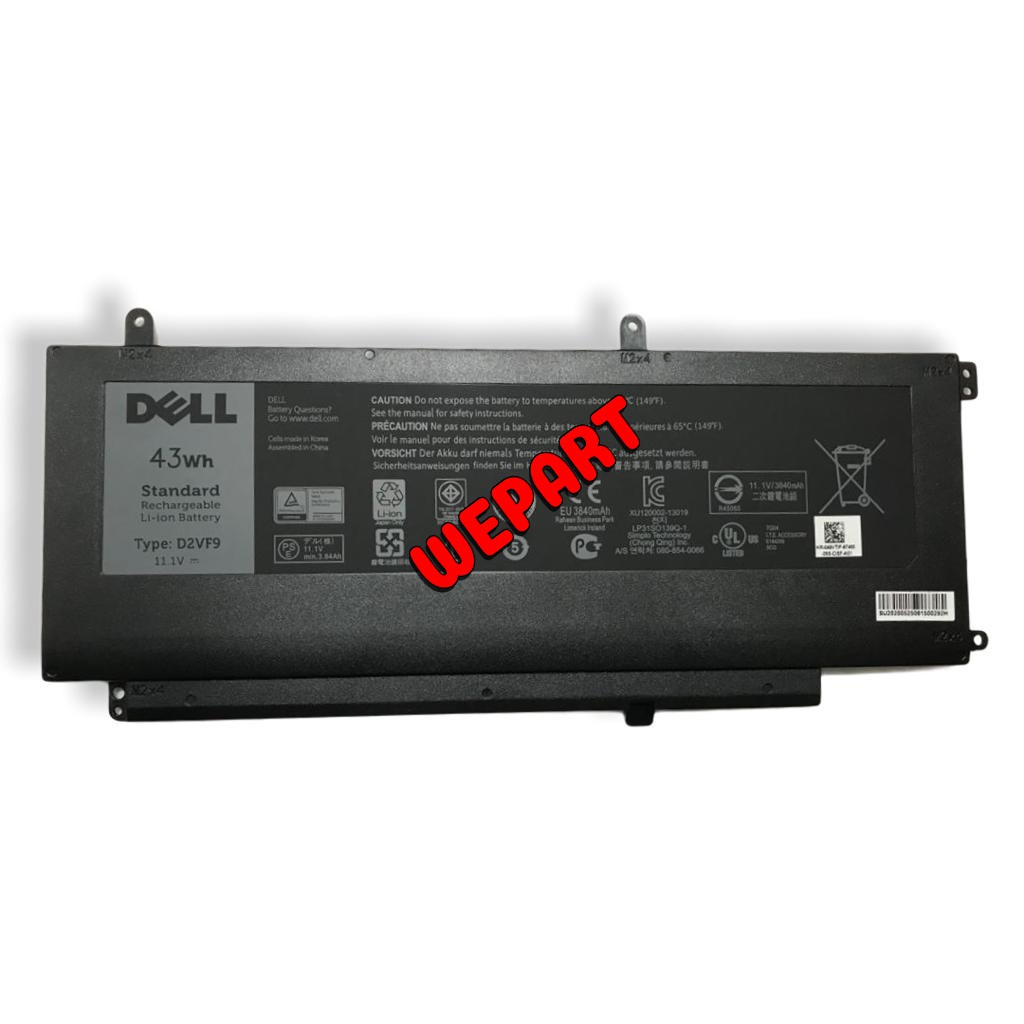 Baterai Original DELL 15 7547 7548 D2VF9 14 5000 5459 PXR51 45WH