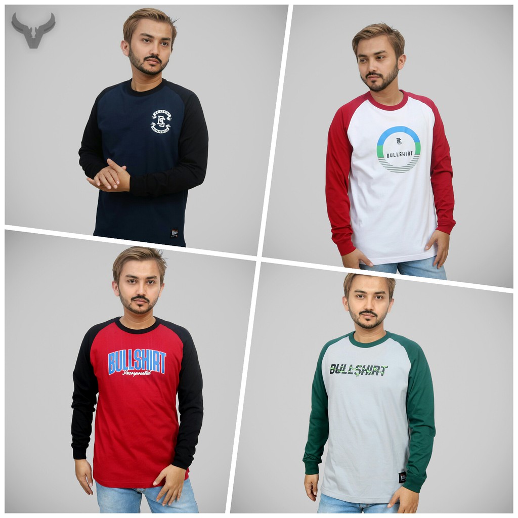 Bullshirt Tshirt Longsleeve Reglan Baju Kaos Distro Lengan Panjang Pria Original Brand Bandung