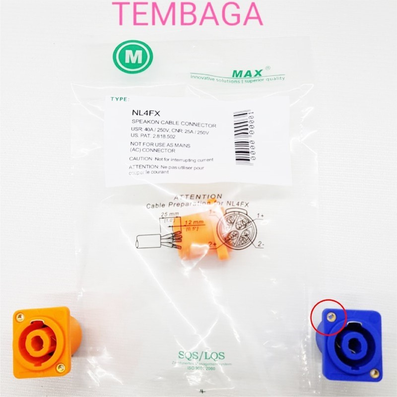 SOKET SPEAKON SEGI MAX SOCKET SPEAKON NEUTRIK AUDIO SPEAKON