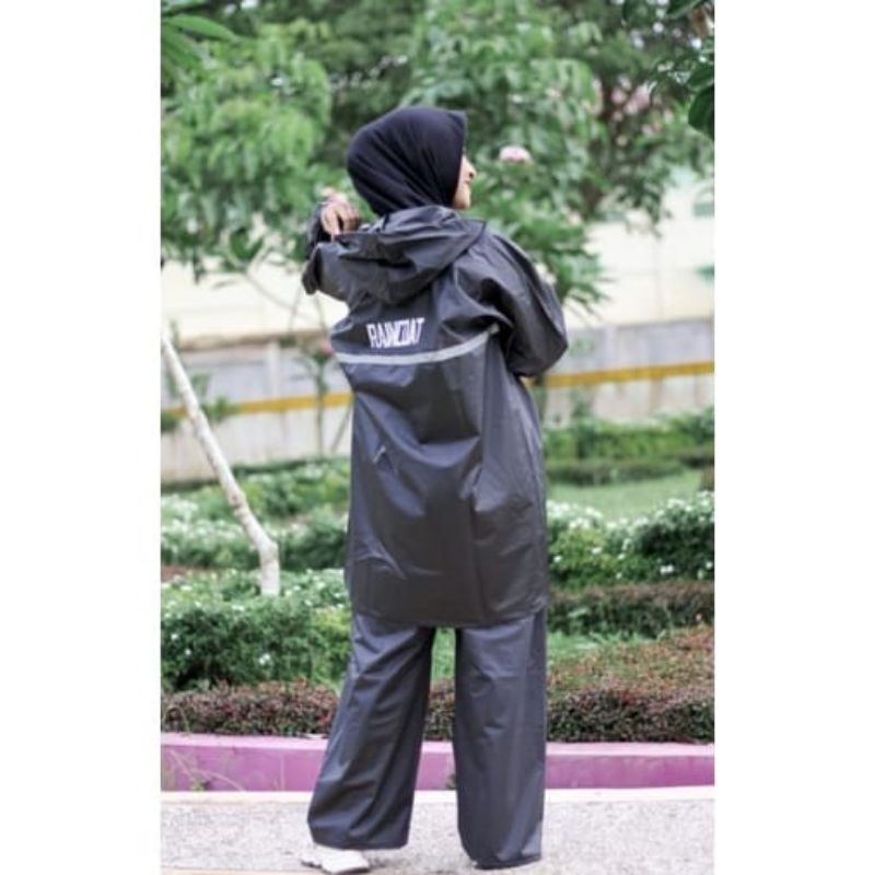 JAS HUJAN SCORPIO SETELAN JAKET CELANA PRIA WANITA BEST QUALITY BAHAN TEBAL PVC 025 MIX KARET ANTI REMBES