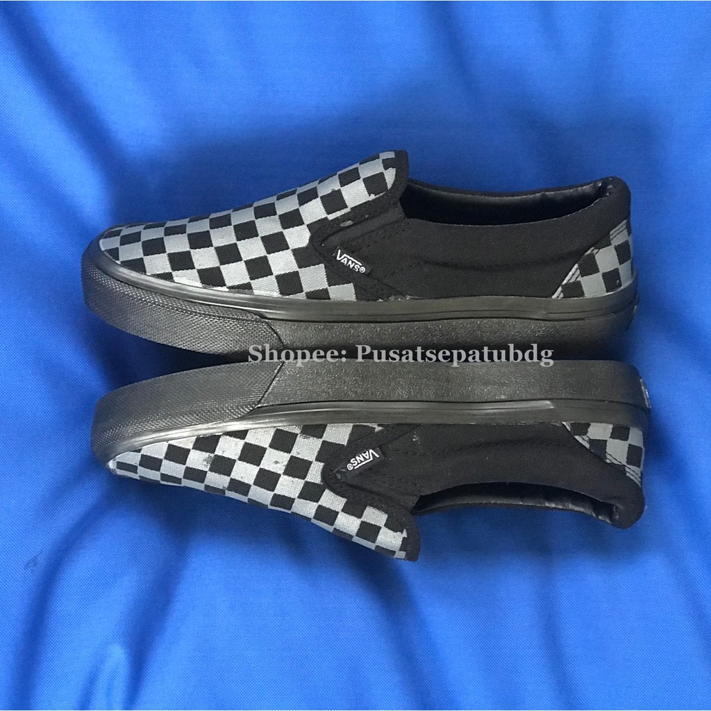 Vans Slip On Checkerboard Black Grey Sol Black