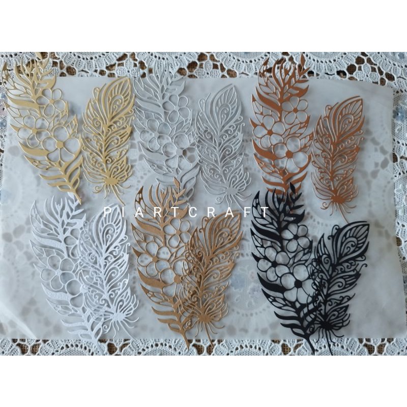 

Feather besar - dies cut /cut dies (isi 2 pcs) - DIY scrapbook / vintage journal / diary / album