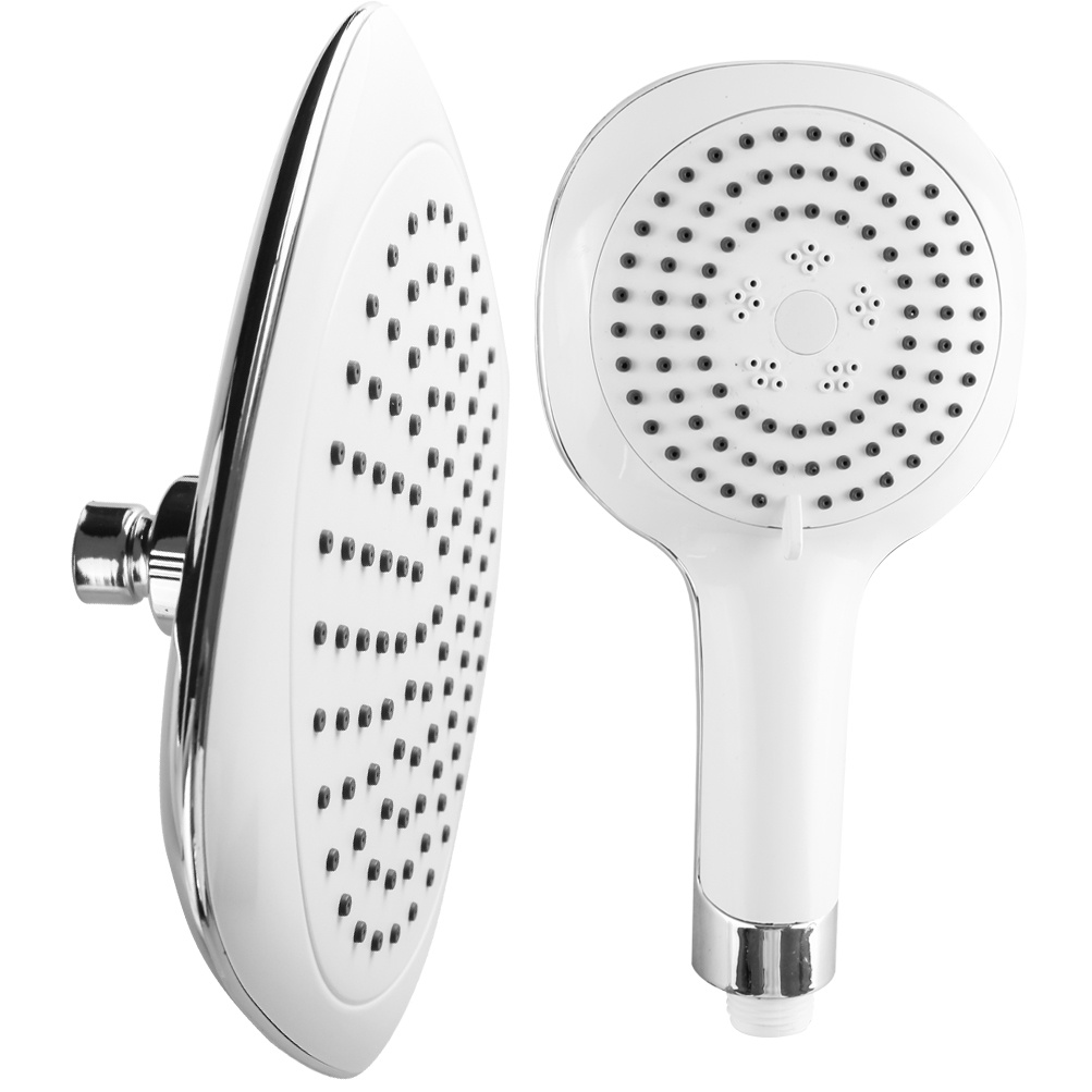 Homeneeds Head Shower Hand Shower Set Shower Kepala dan Genggam Bentuk Kotak Tengah Lingkaran DP-22