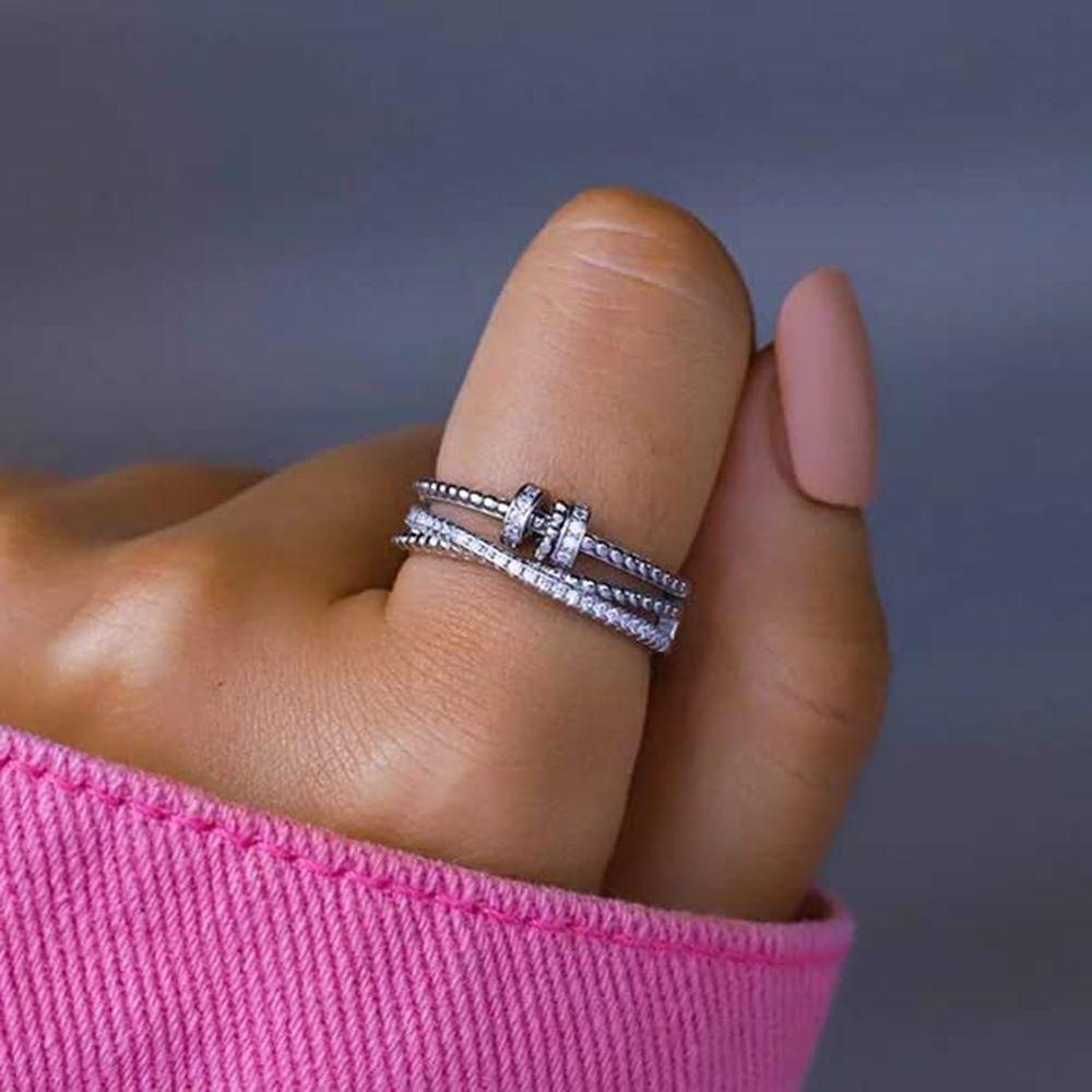 Lily Untuk Putriku Fidget Jewelry Spinner Ring Cincin Dengan Manik-Manik Cincin Kecemasan