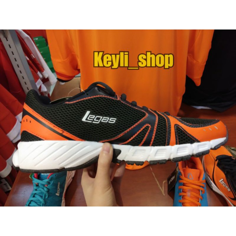 Sepatu League Legas Nebula X LA M Black Running Shoes Cowo Sneakers Pria Hitam Oren Original Murah