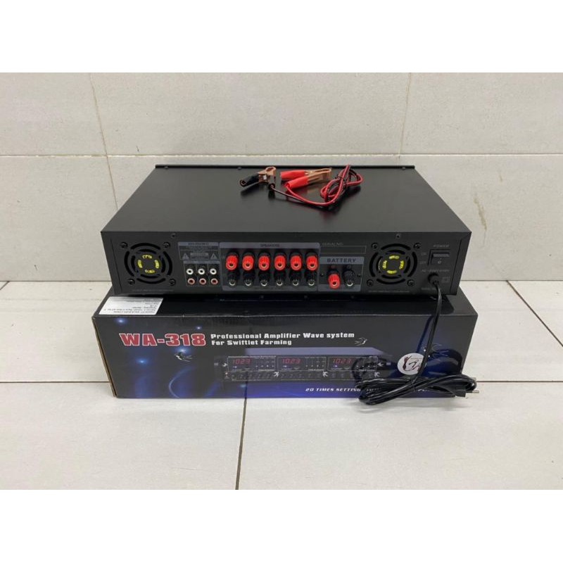 AMPLIFIER RUMAH BURUNG WALET BLACKSPIDER BS WA 318 3 PLAYER 6 CHANNEL BISA CHARGER AKI