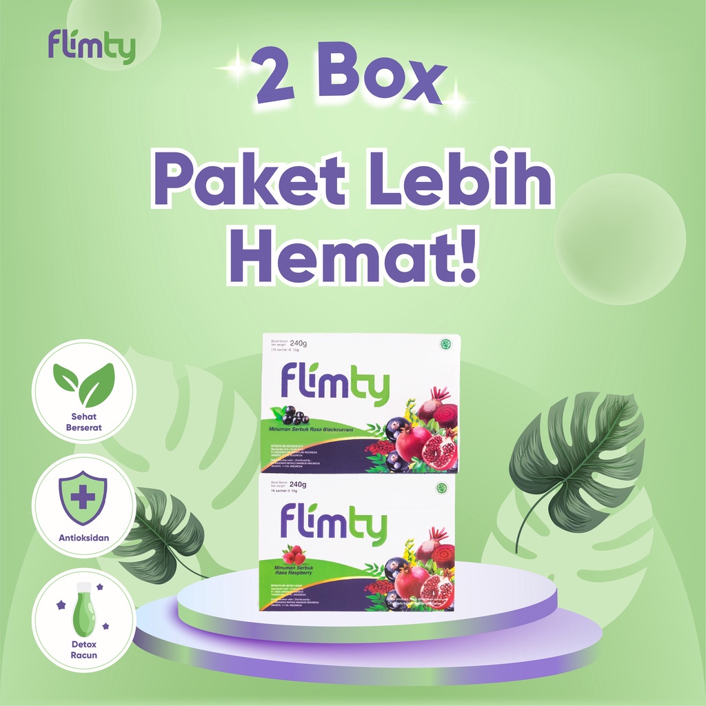 FLIMTY FIBER 2 BOX Lebih Hemat Isi 32 SACHET HERBAL DETOX MINUMAN PELANGSING PELANCAR BAB ORIGINAL ASLI DEDDY CORBUZIER BLACK CURRANT