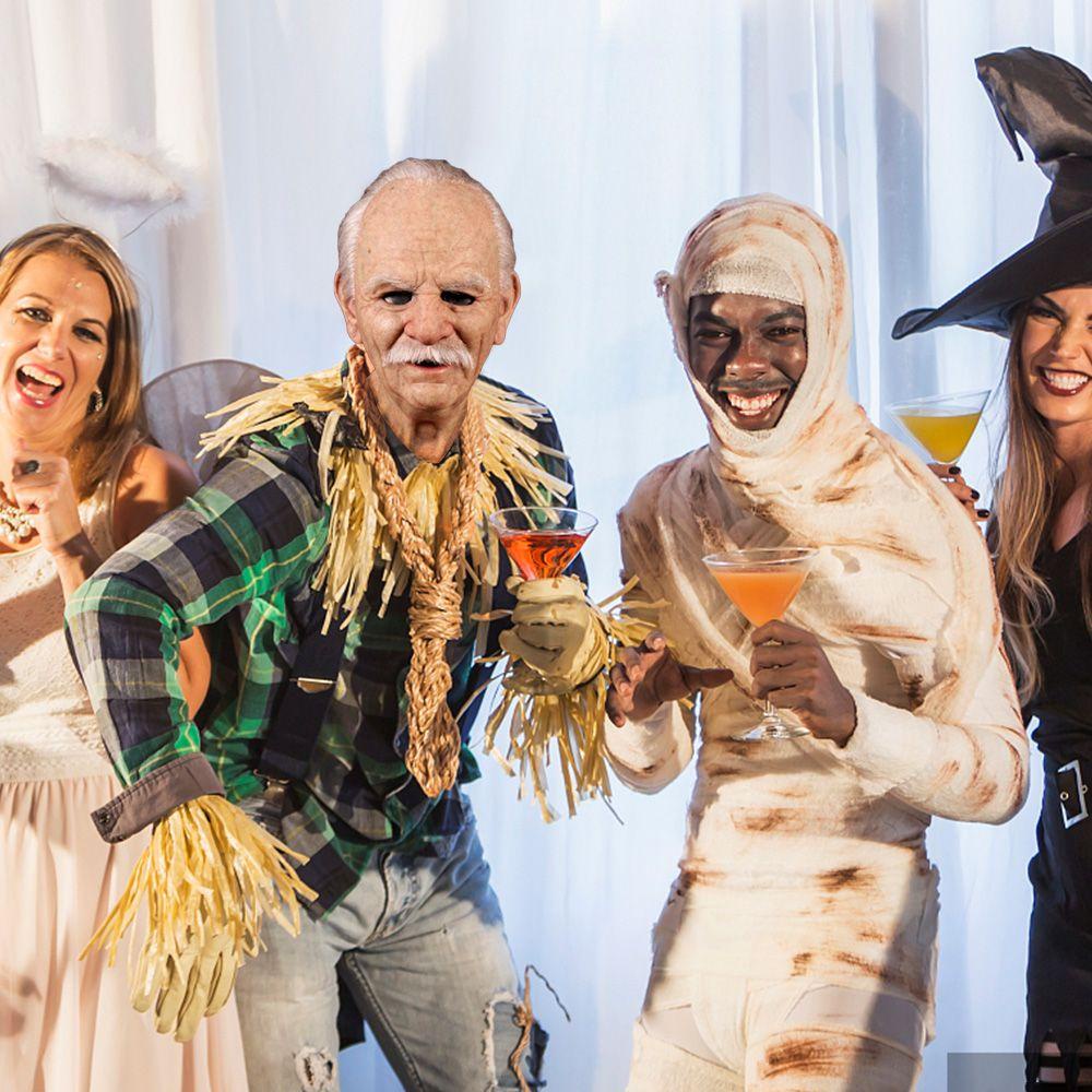 R-flower Halloween Party Carnival Lembut Malam Natal Emulsi Bermain Peran Wajah Wig