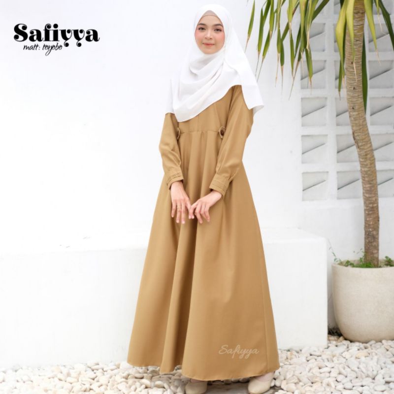 Baju Dinas Pemda Wanita | Gamis PNS | Khaki | Dress Muslim | Busui Friendly | Baju Kerja Wanita Kant