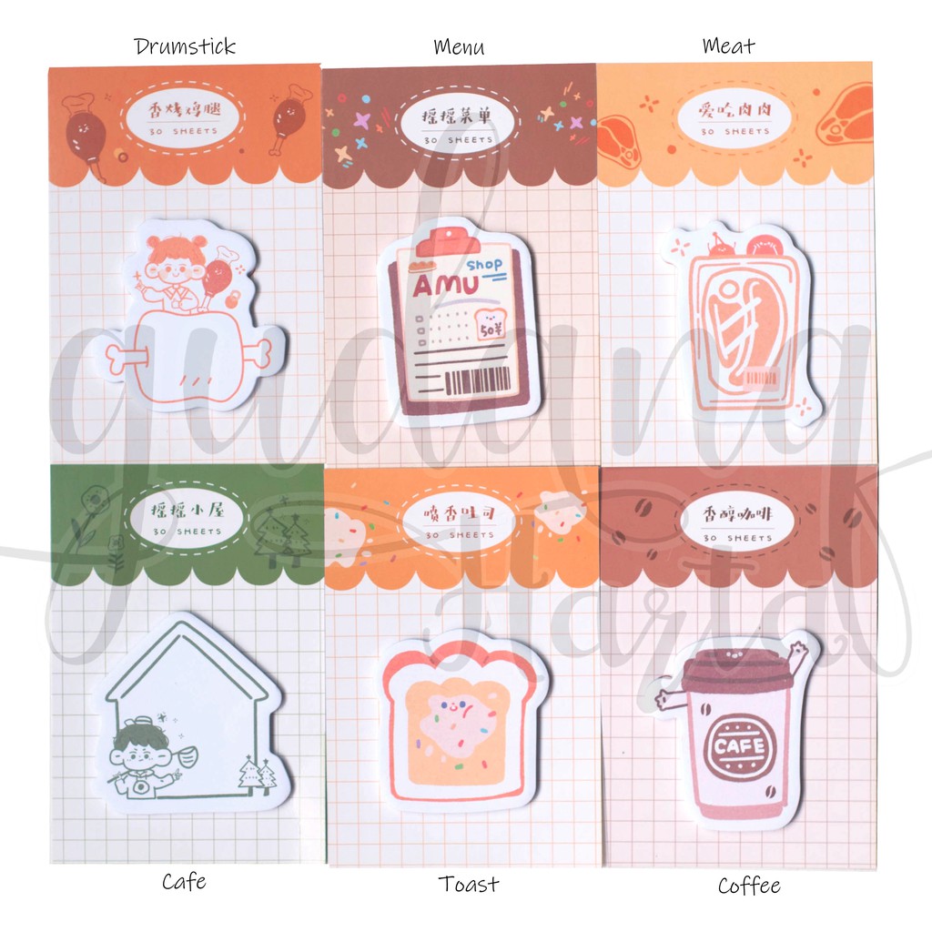 Sticky Notes Menu Meat Coffee Drumstick Anak Cafe Lucu Memo Unik DIY Scrapbook GH 301063