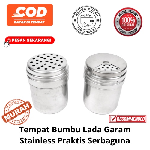 [BISA COD] PROMO Tempat Bumbu Lada Garam Stainless Praktis Serbaguna Botol Bumbu Dapur Tempat Tusuk Gigi Pepper Shaker Botol Tabur Murah Terjangkau