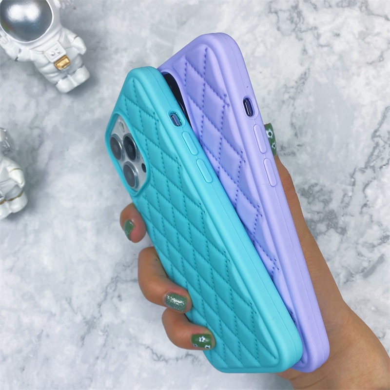 Soft Case Silikon Motif Lingge Untuk IPhone 11 12 13 Pro X XR XS MAX