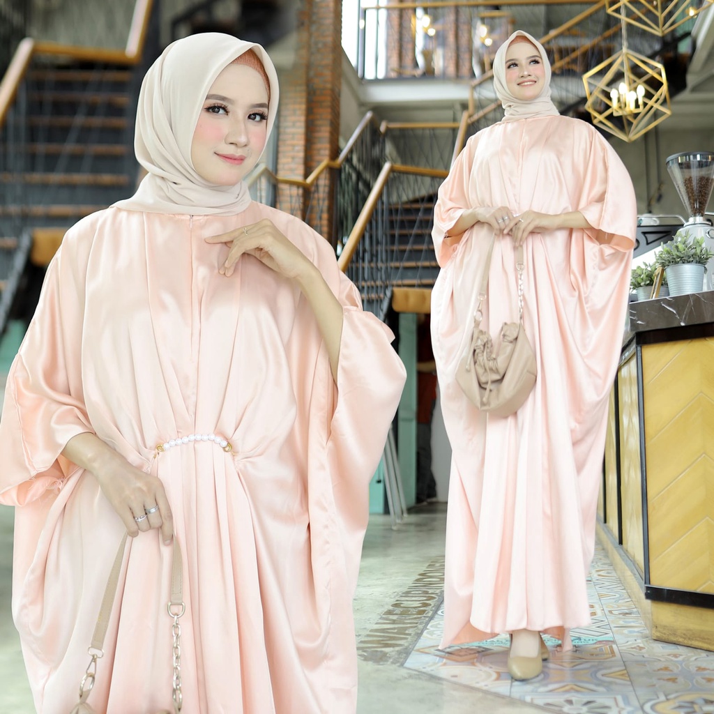 HOPYLOVY - Kaftan Jumbo Wanita Muslim Kekinian Meilia / Kaftan Muslimah Big Size