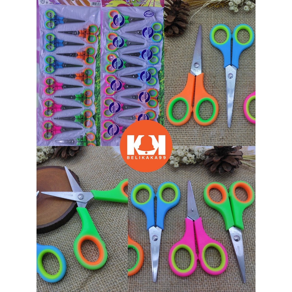 GUNTING TANGGUNG WARNA TAJAM MURAH MEREK MONTANA M2000 / MONTANA SCISSORS / M2000 SCISSORS / GUNTING RENTENG ISI 12 PCS / SCISSORS